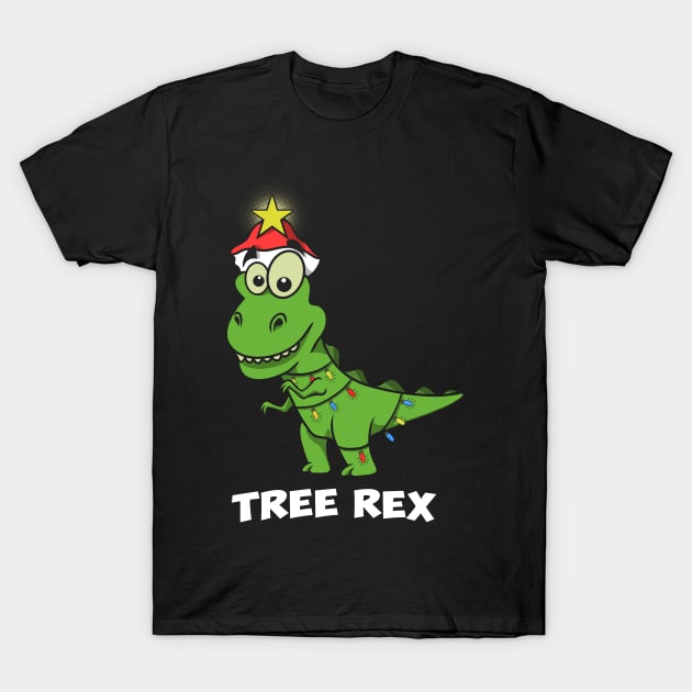 Tree Rex Funny T-Rex Christmas T-Shirt by Gavinstees